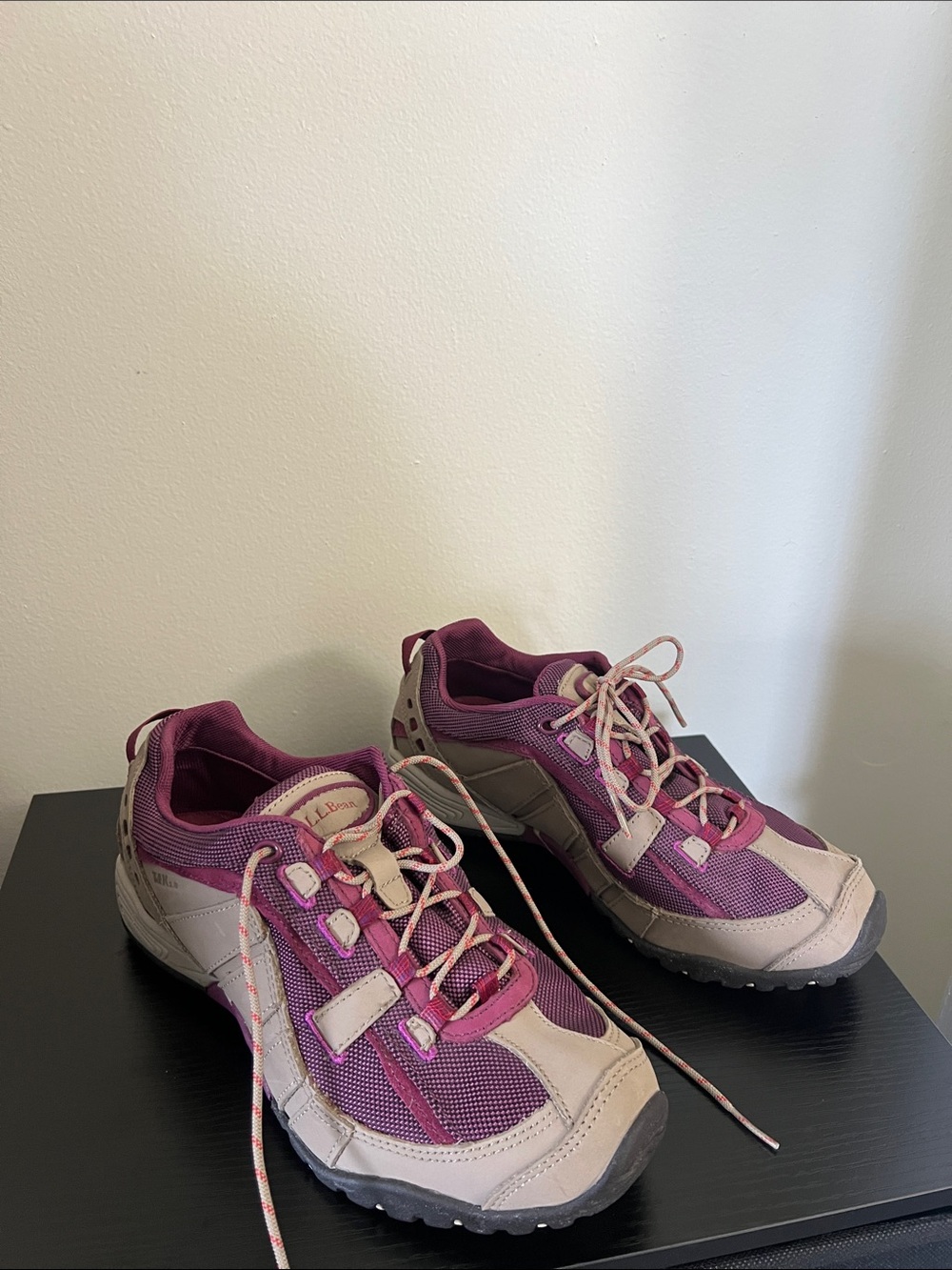 L.L. Bean women's athletic shoes in pink and purple